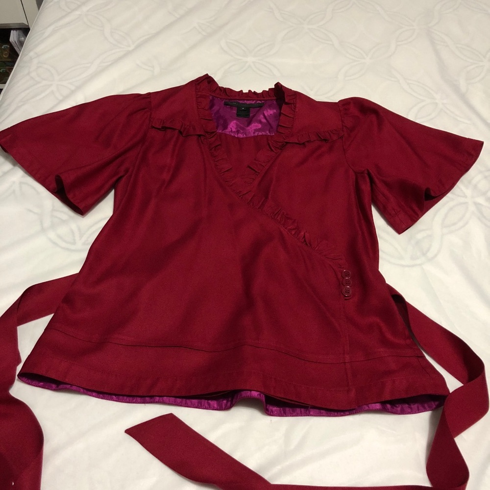 Marc Jacobs sz6 red (wine) color wrap blouse.